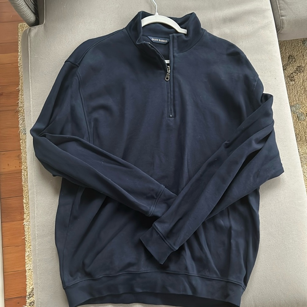 Scott Barber Navy Quarter Zip Pullover